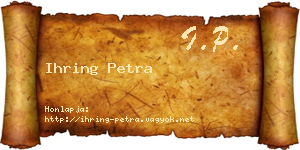 Ihring Petra névjegykártya